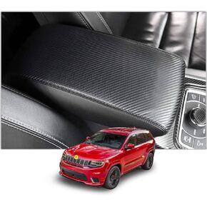 CDEFG Car Center Armrest Cover Console Lid Cover for Grand Cherokee 2011-2020 2021, Armrest Pads Supporter, Scratch Resistance (Black Armrest Cover)