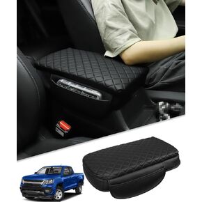Armrest Cover for 2022 Chevrolet Colorado Accessories 2015-2021 Colorado Center Console Cover Black with Pockets PU Leather Upgrade