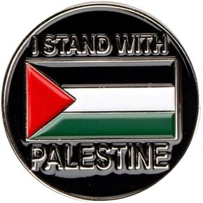I Stand With Palestine Support Free End the Occupation Palestinian Flag Human Rights State Gaza West Bank East Jerusalem Apartheid 1" Enamel Pin Badge