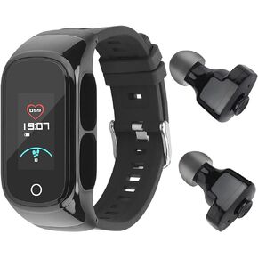 Smart Watch with Earbuds for Women and Men,Activity Fitness Tracker Watch Combo Bluetooth Earbuds Can Receive Calls Messages Sleep Tracker Calorie Counter for Men Women Kids
