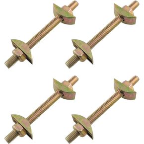 4 Sets Countertop Connectors (M8x100mm) Table Top Fasteners Butcher Block Bed Connecting Kit Furniture Connector Crescent Moon Tri in One Reception Desk Joint