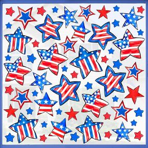 Mfault 4th of July Stars Patriotic Window Clings 9 Sheets, America USA Red Blue White Stripes Stickers Decal Decorations, American Independence Day Home Kitchen Decor