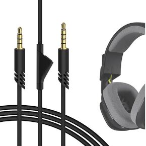 GEEKRIA Audio Cable Compatible with Astro A10 Gen 2, A10, A30, A40, A40 tr Gaming Headsets Cable, 3.5mm Aux Replacement Stereo Cord with Mute Control for Headset, Xbox One, PS4 (6.5ft /2m)