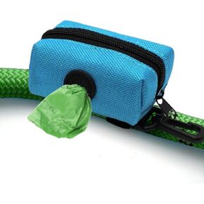 Cutie's PetBox Waste Bag Holder Pouch and Dispenser with Zipper for Dog Leashes, Durable Lightweight Nylon (Blue)
