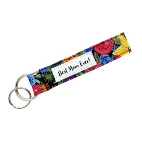 Keychain Lanyard - Best Mom Ever - Mother's Day Key Chain Wristlet - Organic Fabric