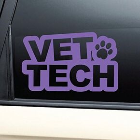Vet Tech Vinyl Decal Laptop Car Truck Bumper Window Sticker - Purple