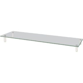 Kantek Extra-Wide Glass Monitor Riser with 8mm Tempered Glass Platform and 60-Pound Capacity, Clear Glass (MS380), 3.3" x 39.4" x 10.2"