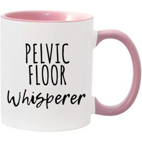 Pelvic Floor Therapist, Mug for Physical Therapist Pelvic Floor Therapy, Pelvic Floor Therapy (Pink and White)