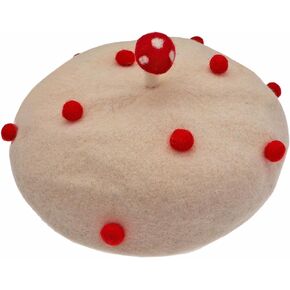 Kids Little Girls Mushroom Wool Beret Classic French Artist Hat Winter Toddler Baby Beanie