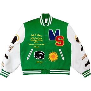 Men's Graphic Print Varsity Jacket Super star Vintage Color-coded Jesus baseball jacket coat
