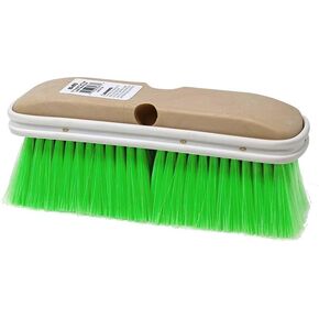 Nanoskin Premium 10-Inch Green Nylon Fountain Vehicle Wash Brush with Flagged-Tip Bristles, Flow-Thru Hole & Tempered Handle Hole, Car/Truck/RV Detailing | Cleaning Tool for Professional and Home Use