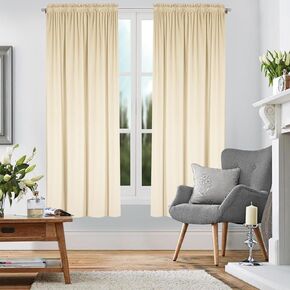 Blackout Curtains 63 Inches Length 2 Panels for Living Room, Soft Elegant Room Darkening Velvet Curtains Rod Pocket Thermal Insulated Drapes for Bedroom Farmhouse (Beige, 52W x 63L)