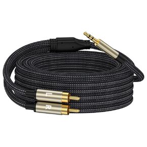 20FT 3.5mm to RCA Audio Adapter, HiFi Sound, Metal Shell, Auxiliary Cord, 1/8 to RCA Connector for Phone, Speaker, MP3, Tablet, HDTV in Kuwait