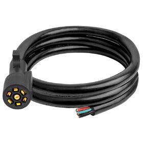 YDDECW 7 Way Trailer Plug - 7 Pin Trailer Wiring Harness Cord Wire Cable 6FT Pure Copper 7 Way Plug Inline 10-14AWG 7 Pin Trailer Extension for RVs Food Vans Trailer, Truck and Camper