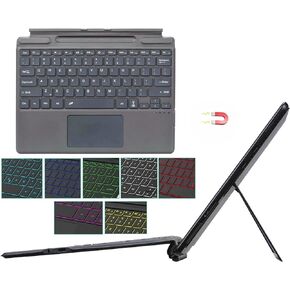 Keyboard Replacement Type Cover Trackpad Mouse for Microsoft Surface Pro 8 Pro 9 Pro X with Backlit Ergonomic Portable Slim Wireless Bluetooth Rechargeable Mangetic Stylus Pen Holder Attach Detach