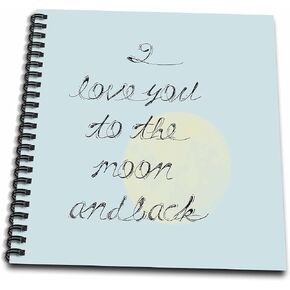 3dRose db_179044_2 I Love You to The Moon and Back Memory Book, 12" x 12"