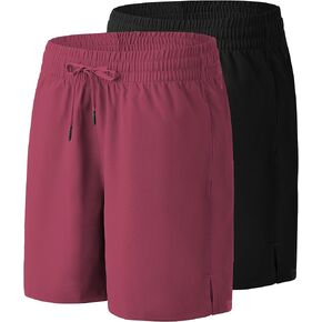 7" Womens Athletic Shorts Basic Running Shorts Lightweight Quick Dry Gym Workout Shorts with Pockets