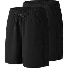 7" Womens Athletic Shorts Basic Running Shorts Lightweight Quick Dry Gym Workout Shorts with Pockets