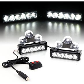 NO.32 2 × 24 واط 6.5 بوصة LED شريط ضوء وامض للطوارئ 9 أوضاع مستشار المرور في حالات الطوارئ مجموعة أضواء التحذير للسقف الداخلي/لوحة القيادة in Kuwait