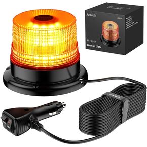 Justech 40LEDs Amber Strobe Light Emergency Warning Strobe Light Flashing Beacon Lights 7 Flash Modes Waterproof with Magnetic Base for 12/24V Truck Vehicle Tractor Bus