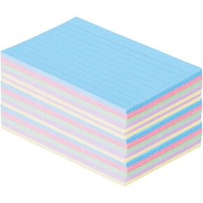 1InTheOffice Colored Index Card 3x5, Pastel Index cards, Ruled Flash Cards, Assorted Color, (400 Pack)
