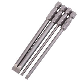 Screwdriver Set Kompakt Slot S2 Alloy Steel 4Pcs 100Mm S2 Alloy Steel 1 4 Hex Shank 3Mm 6Mm Magnetic Slotted Screwdrivers Bits