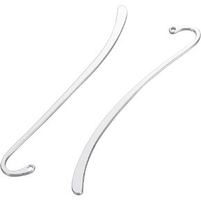Housweety 15 Pcs Silver Plated Bookmark with Loop 86mm