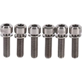 AUNMAS 6pcs Bicycle Stem Bolt Mountain Bike M5 x 18mm Stem Bolts Screw with Washer Replacement Set for MTB Bicycle Stem(1#)