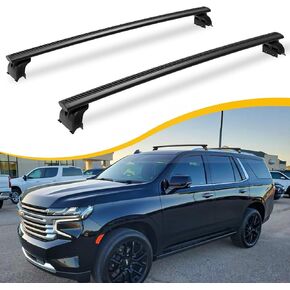 330LBS Cross Bars Roof Rack Fit for 2021-2024 Chevrolet Tahoe, GMC Yukon & Yukon XL, Chevrolet Suburban, Cadillac Escalade ESV Lockable Crossbars Carrier Cargo Bar Luaggage Rack Accessories