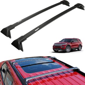 PARTOL 165lbs Roof Rack Cross Bars Fit for Ford Bronco Sport First Edition 2021 & Outer-Banks 2022 & Badlands Off-Road Version 2021-2022 with Side Rails Aluminum Cargo Crossbar