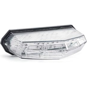 Universal Smoke Integrated Motorcycle 25 LED Tail Light with Turn Signal Position Brake-Stop Alert Function for Dirt Bike Buggy Chooper Cruiser ATV(Smoke/Stop Alert)