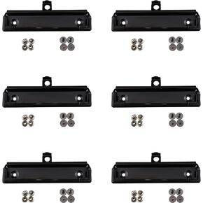 6 Pack Black Metal Clipboard Clips 4.72" (12cm) Mountable Stainless Clipboards Hardware with Rubber Grip and Hanging Hole for Document File Board Office School