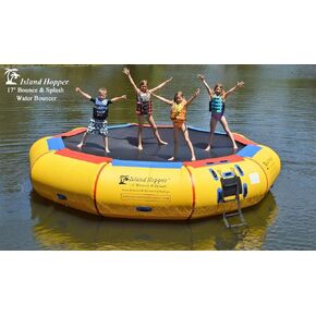 Island Hopper 17' Bounce N Splash Padded Water Bouncer