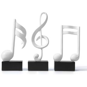 3 Pcs Sliver Music Note Decor, Bookshelf Decor, Shelf Decor Aesthetic, Modern Home Office Decor Decorations for Living Room Music Note Ornament Coffee Table Decor