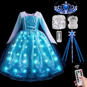 Light Up Princess Dress Girls Halloween Birthday Party Girls Costume Kid Toddler Princess Dress