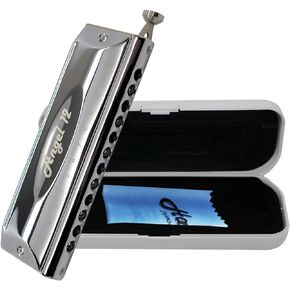 Harmo Angel 12 Chromatic Harmonica Key of D - 12 Hole Mouth Organ with Precision Slider, Phosphore Bronze Reeds, Suitable for All Genres - Harmonicas for Beginners to Professionals, Designed in USA