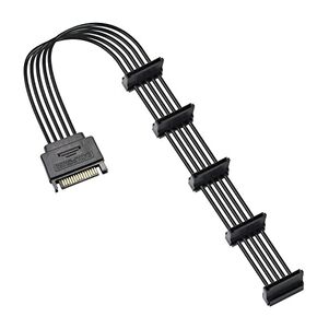 GELRHONR 15Pin SATA Male to 5 x 15 Pin SATA Female Hard Drive Power Right Angle Splitter Adapter Cable Extension Cable for Hard Disk 50CM