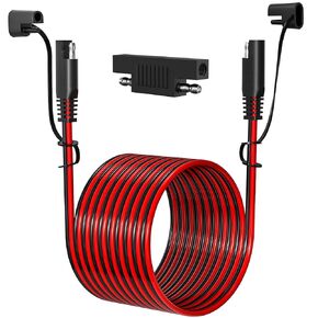 12FT SAE to SAE Extension Cable, SAE Connector Cable Quick Disconnect Connector 16AWG, for Automotive, Solar Panel Panel SAE Plug(12FT(16AWG))