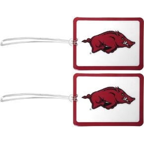 Siskiyou Sports NCAA Arkansas Razorbacks Vinyl Luggage Tag, 2pk One Size, Team Colors