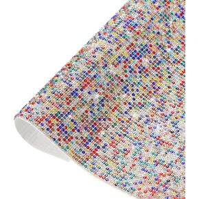 MECCANIXITY Bling Crystal Rhinestone Sheet Self-Adhesive Rhinestone Diamond Gems Sticker 9.44 x 7.87 Inch DIY Car Decoration Sticker for DIY Car Phone Clothing, DIY Craft Colorful