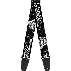 Buckle-Down DC Comics Guitar Strap, The Joker Smiling Eyes Sketch Close Up Black White, 2 Inches Wide