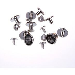 Wavy Round Flat Studs and Spikes Metal ScrewBack for Leathercraft Punk DIY - Silver, 8mm x 12mm, 30 PCS by eART