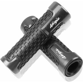 CNC Aluminum Non-Slip Anti Vibration Motorcycle Handlebar Grips for Ninja 400 250R 300R 250 650 1000SX Gray