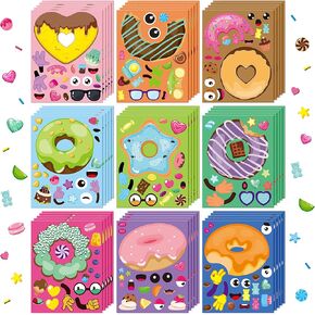 Summer Face Stickers Party Make a Cute DIY Face Sticker Sheets, Make Your Own Summer Colorful Stickers Games, Sweet Party Party Favors for Girls or Kids (Ice Cream Face Sticker)