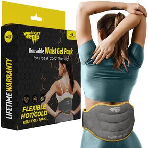 Gel Ice Pack for Back Pain Relief - Hot & Cold Therapy for Lower Back Lumbar, Herniated, Sciatic Nerve or Degenerative Disc, Coccyx, Tailbone Pain - Sport Temp