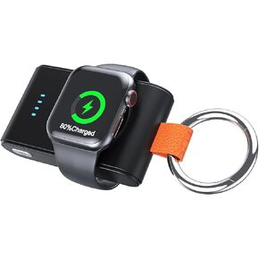 Portable Charger for Apple Watch, RAUGEE 1400Mah Travel Charging Wireless USB-C Watch Charger for iWatch Series 9/8/7/6/5/4/3/Ultra/Ultra 2 with Keychain