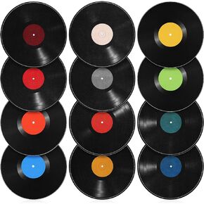 MAGICLULU 12pcs Blank Vinyl Records Fake Records Album CDs Music Room Wall Art Music Background Wall Stickers Rock and Roll Music Party Decorations