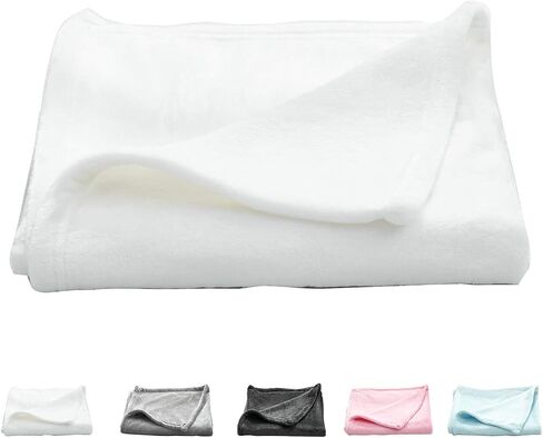 بطانية أطفال من الصوف الفانيلا باللون الأبيض العاجي مناسبة لجميع المواسم من UOZZI BEDDING للفتيات والفتيان - بطانية فائقة النعومة من القطيفة الرقيقة للأطفال الصغار لسرير الأطفال وعربات الأطفال والأريكة، 100% بوليستر من الألياف الدقيقة مقاس 27 بوصة × 39 بو in Kuwait