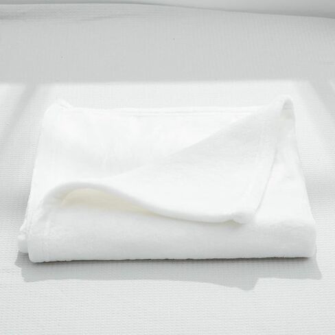 بطانية أطفال من الصوف الفانيلا باللون الأبيض العاجي مناسبة لجميع المواسم من UOZZI BEDDING للفتيات والفتيان - بطانية فائقة النعومة من القطيفة الرقيقة للأطفال الصغار لسرير الأطفال وعربات الأطفال والأريكة، 100% بوليستر من الألياف الدقيقة مقاس 27 بوصة × 39 بو in Kuwait