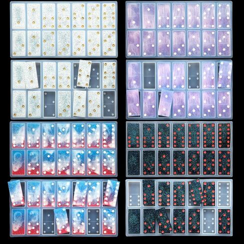 3 مجموعات من قوالب راتنج الدومينو من باتيلاي، قالب ألعاب الدومينو من راتنج السيليكون، قالب الدومينو للراتنج 28 تجويف مع نقاط من راتنجات الإيبوكسي، قوالب السيليكون لحرف الدومينو المصنوعة من الراتنج (شبه شفاف) in Saudi Arabia